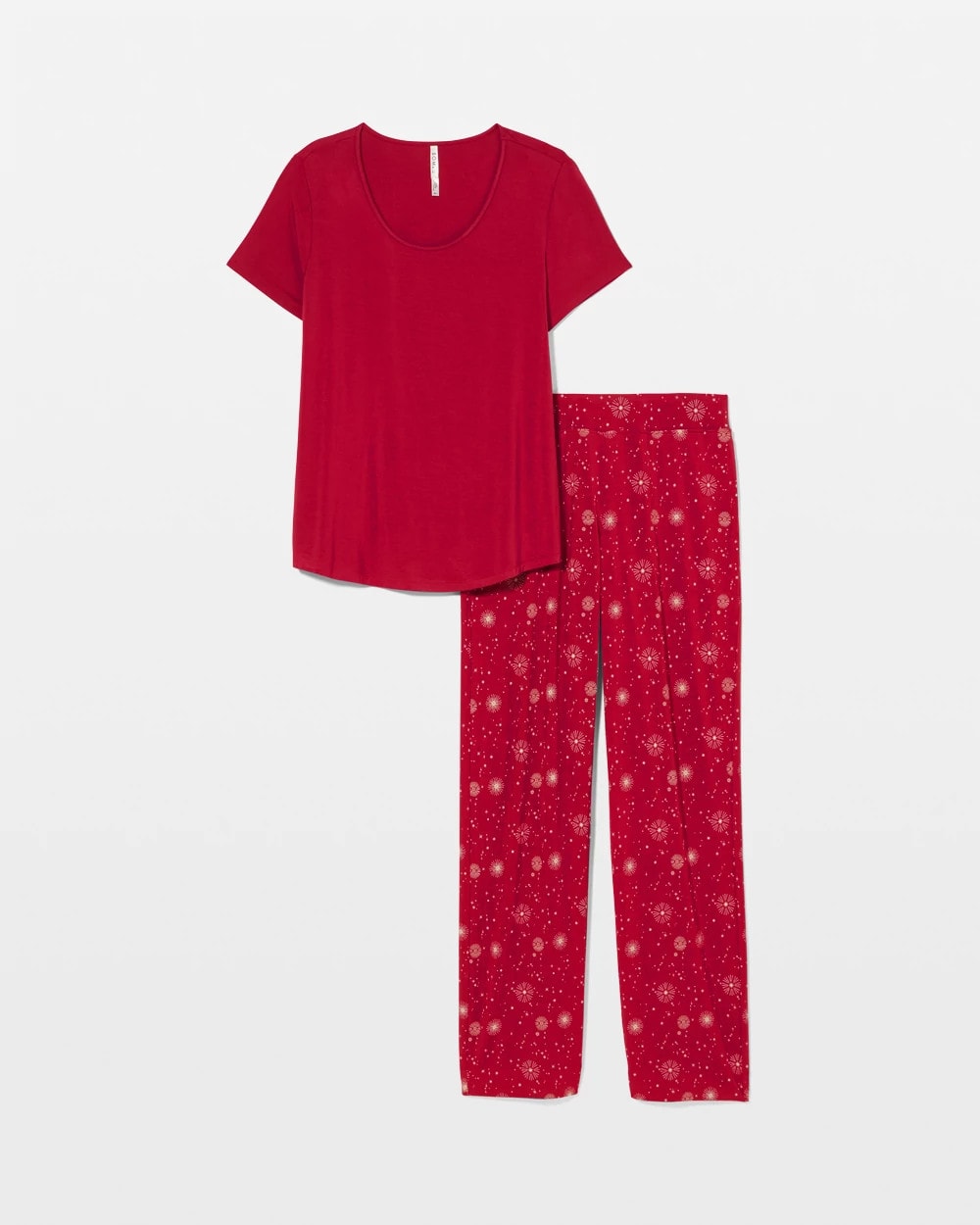 Packaged Short-Sleeve Pant Pajama Set - FIRST NIGHT RED/FOIL | Soma Women