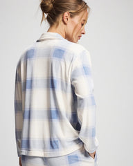 Long Sleeve Pajama Set - FROSTED PLAID BLUE | Soma Women