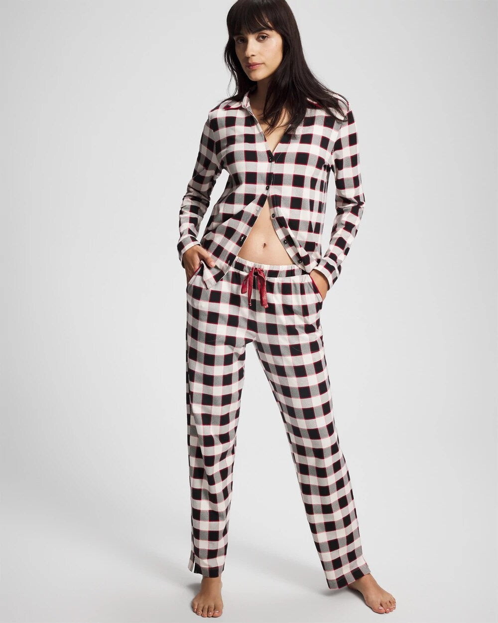 Ankle Pajama Pant - DREAMSCAPE PLAID BLACK | Soma Women