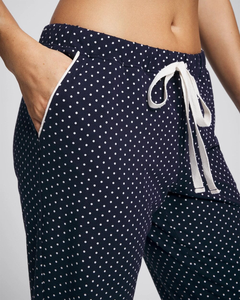 Ankle Pajama Pant - METRO DOT NAVY | Soma Women