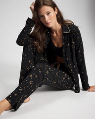 Ankle Pajama Pant - STELLAR SCENE BLACK/FOIL | Soma Women