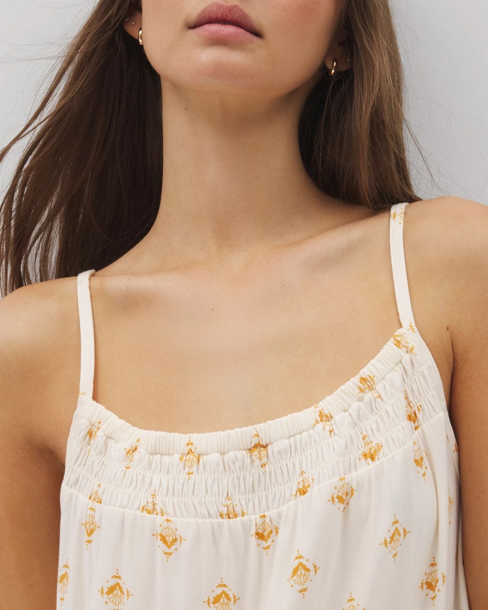 Smocked Neck Chemise - KASHMIR PAISLEY PLCD CH | Soma Women