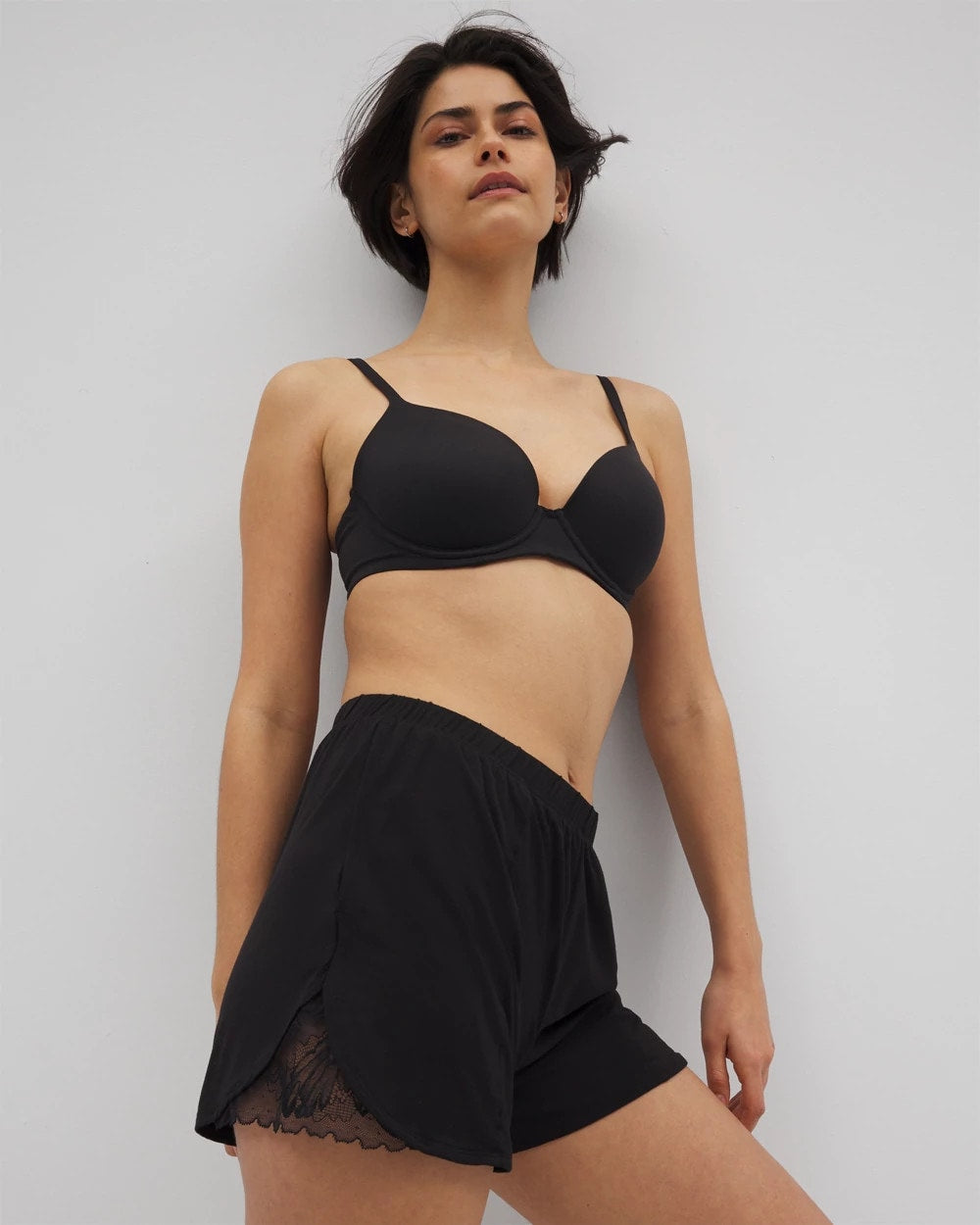 Lace Trim Pajama Shorts - BLACK | Soma Women