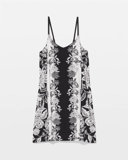 Flyaway Chemise - STAMPED FLORAL SCARF BLK | Soma Women