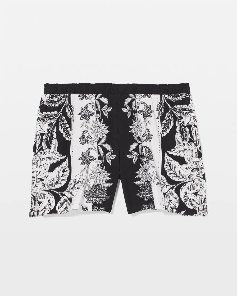 Pajama Shorts - STAMPED FLORAL SCARF BLK | Soma Women