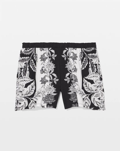 Pajama Shorts - STAMPED FLORAL SCARF BLK | Soma Women