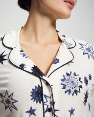 Cool Nights Long Sleeve Notch Collar with Piped Placket Pajama Top - CELESTIAL CHARMS CHAMP | Soma Women