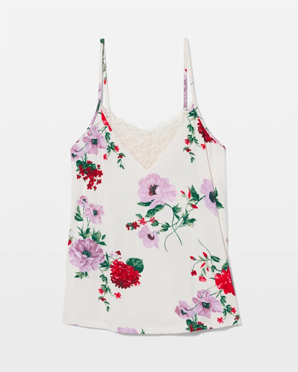 Lace Trim Pajama Cami - RHAPSODY FLORAL SUGAR | Soma Women