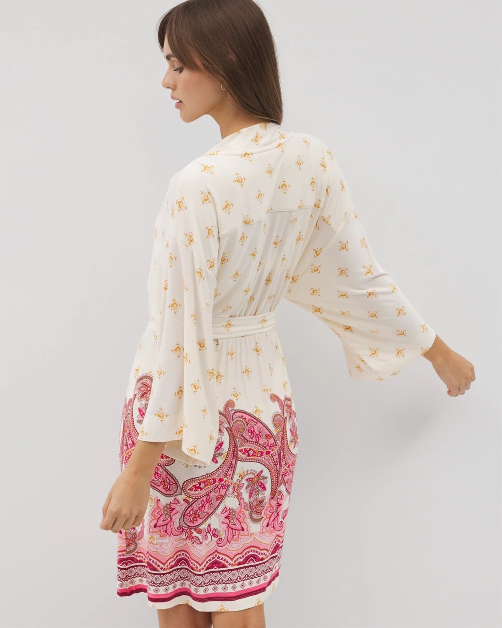 Kimono Short Robe - KASHMIR PAISLEY PLCD CH | Soma Women
