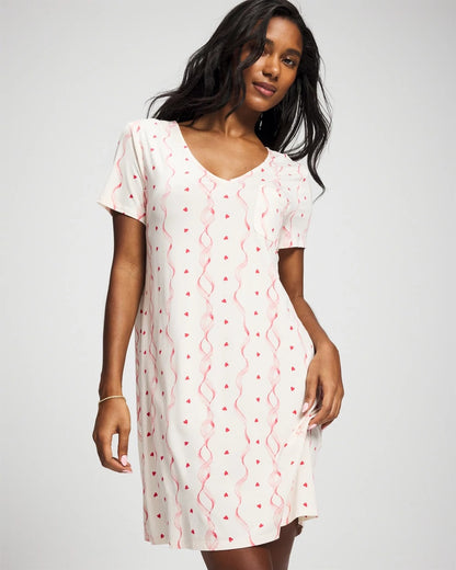 Short Sleeve Sleepshirt - COQUETTE VALENTINE CHAMP | Soma Women