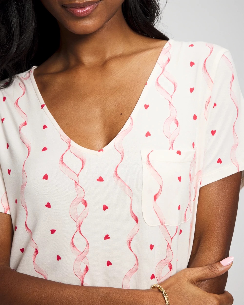 Short Sleeve Sleepshirt - COQUETTE VALENTINE CHAMP | Soma Women