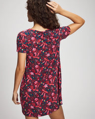 Short Sleeve Sleepshirt - HOLLY JOLLY RED VELVET | Soma Women