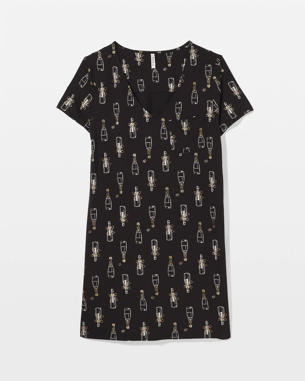 Short Sleeve Sleepshirt - CHAMPAGNE POP BLACK/FOIL | Soma Women