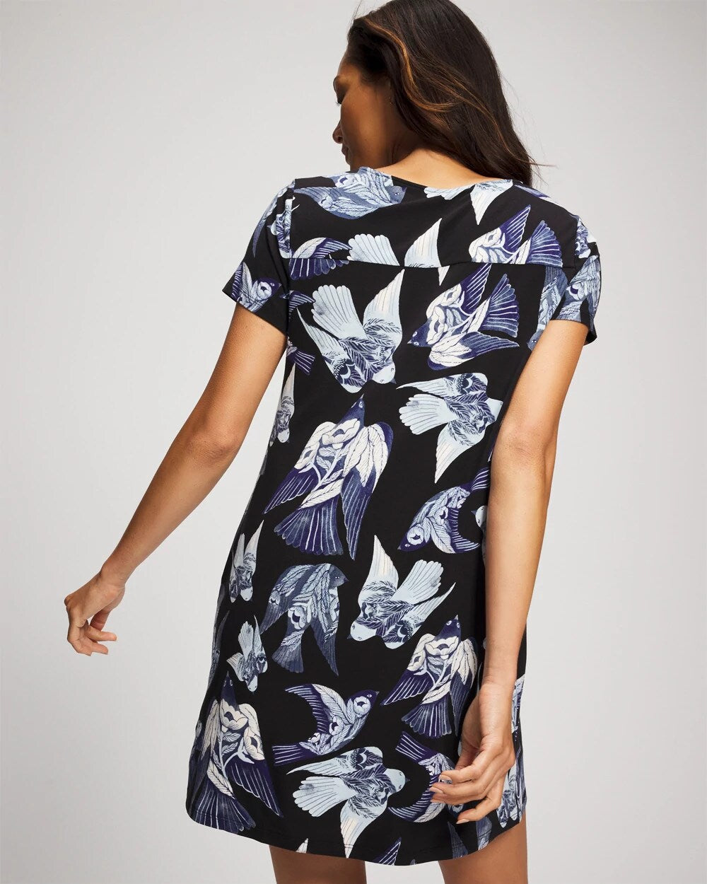 Short Sleeve Sleepshirt - WHIMSICAL WINGS BLK MID | Soma Women