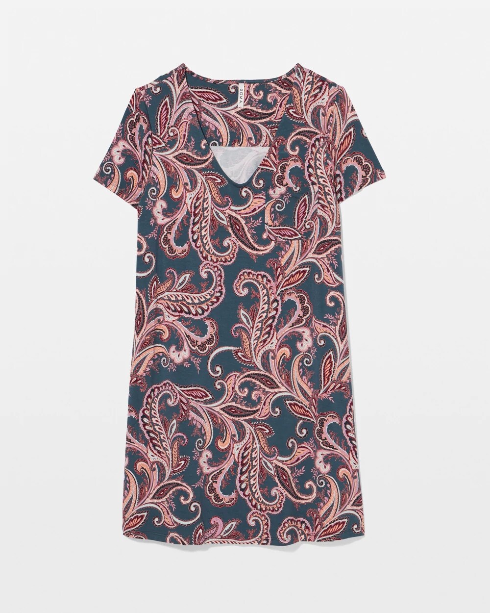 Short Sleeve Sleepshirt - IMPERIAL PAISLEY MD PET | Soma Women
