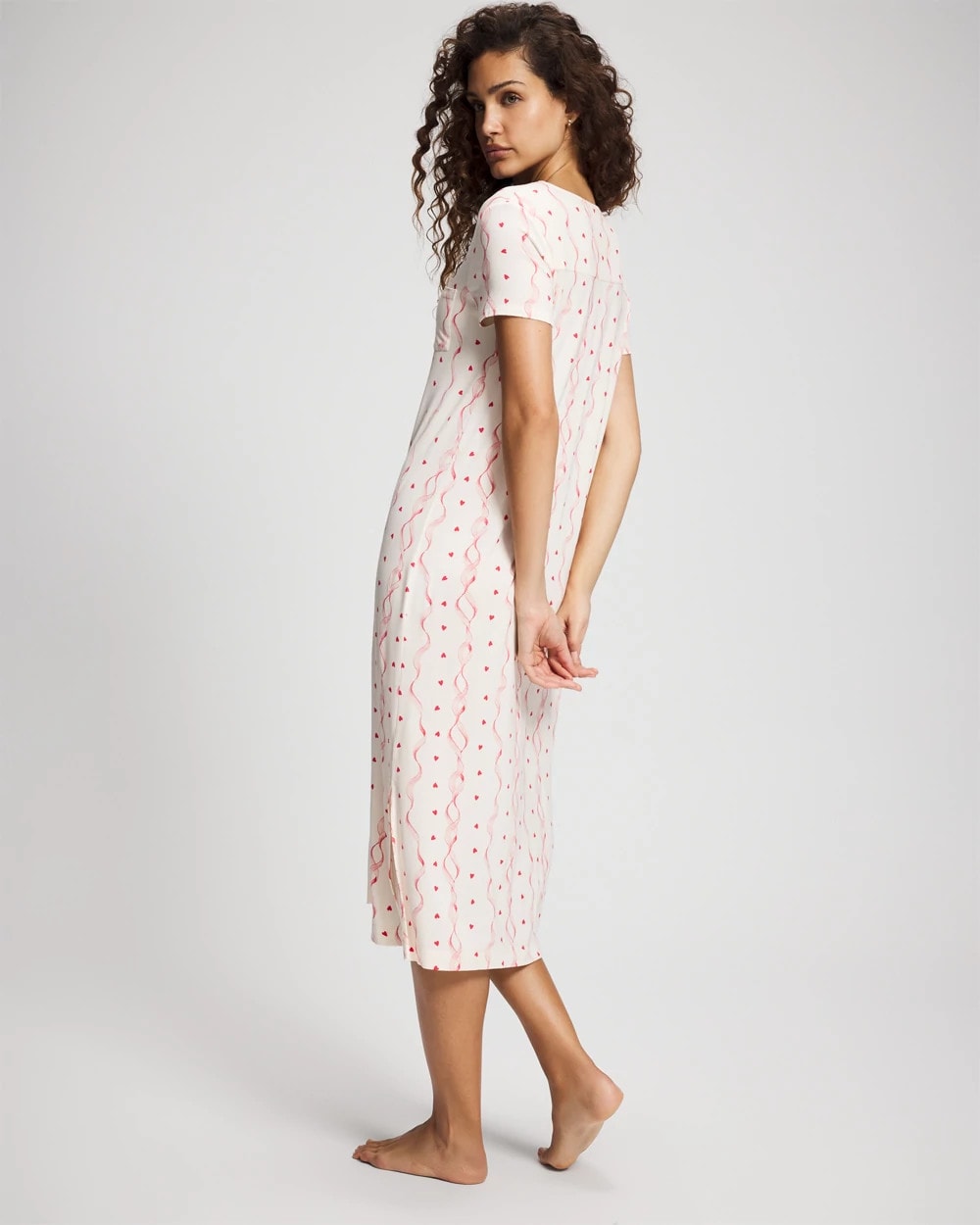Short Sleeve Long Sleepshirt - COQUETTE VALENTINE CHAMP | Soma Women