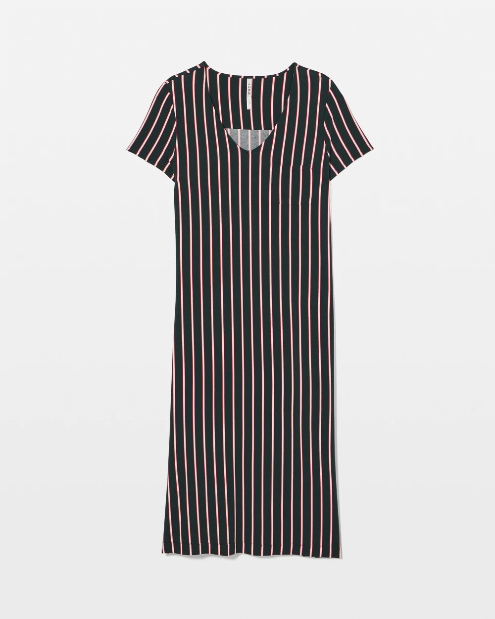 Short Sleeve Long Sleepshirt - MIDNIGHT STRIPE GREEN JOL | Soma Women