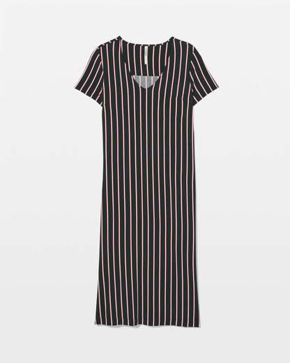 Short Sleeve Long Sleepshirt - MIDNIGHT STRIPE GREEN JOL | Soma Women