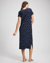 Short Sleeve Long Sleepshirt - MOVEMENT DOT NAVY | Soma Women