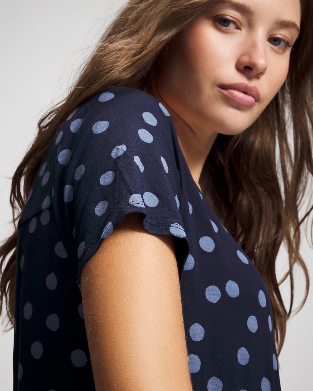 Short Sleeve Long Sleepshirt - MOVEMENT DOT NAVY | Soma Women