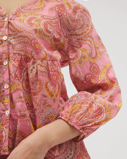 Cotton Voile Long Sleeve Pajama Top - SHOW OFF PAISLEY P GUAVA | Soma Women