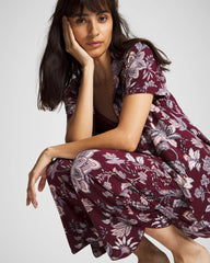 Piped Crop Pajama Pants - PAISLEY SPLENDOR PLUM | Soma Women