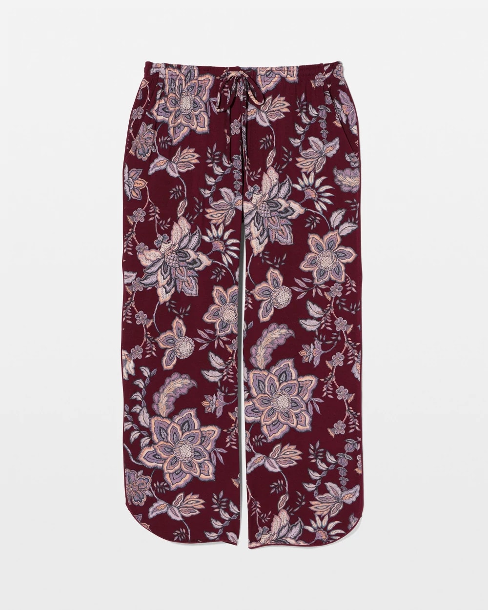 Piped Crop Pajama Pants - PAISLEY SPLENDOR PLUM | Soma Women