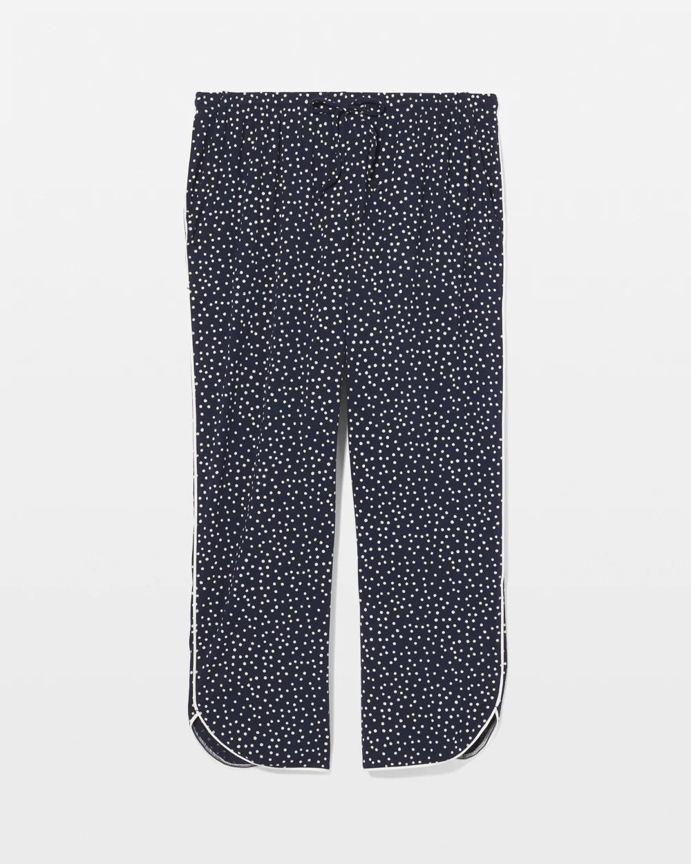 Piped Crop Pajama Pants - DOT OBSESSED NAVY | Soma Women