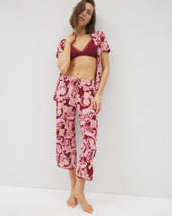 Piped Crop Pajama Pants - KASHMIR PAISLEY KISS | Soma Women