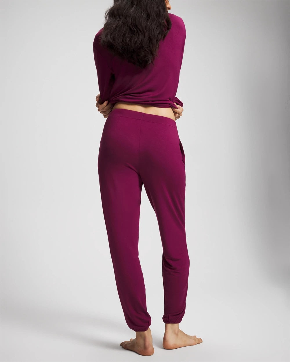 Banded Ankle Pajama Pant - POMEGRANATE WINE | Soma Women