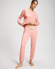 Banded Ankle Pajama Pant - DREAMY DOT MID BLUSH PINK | Soma Women