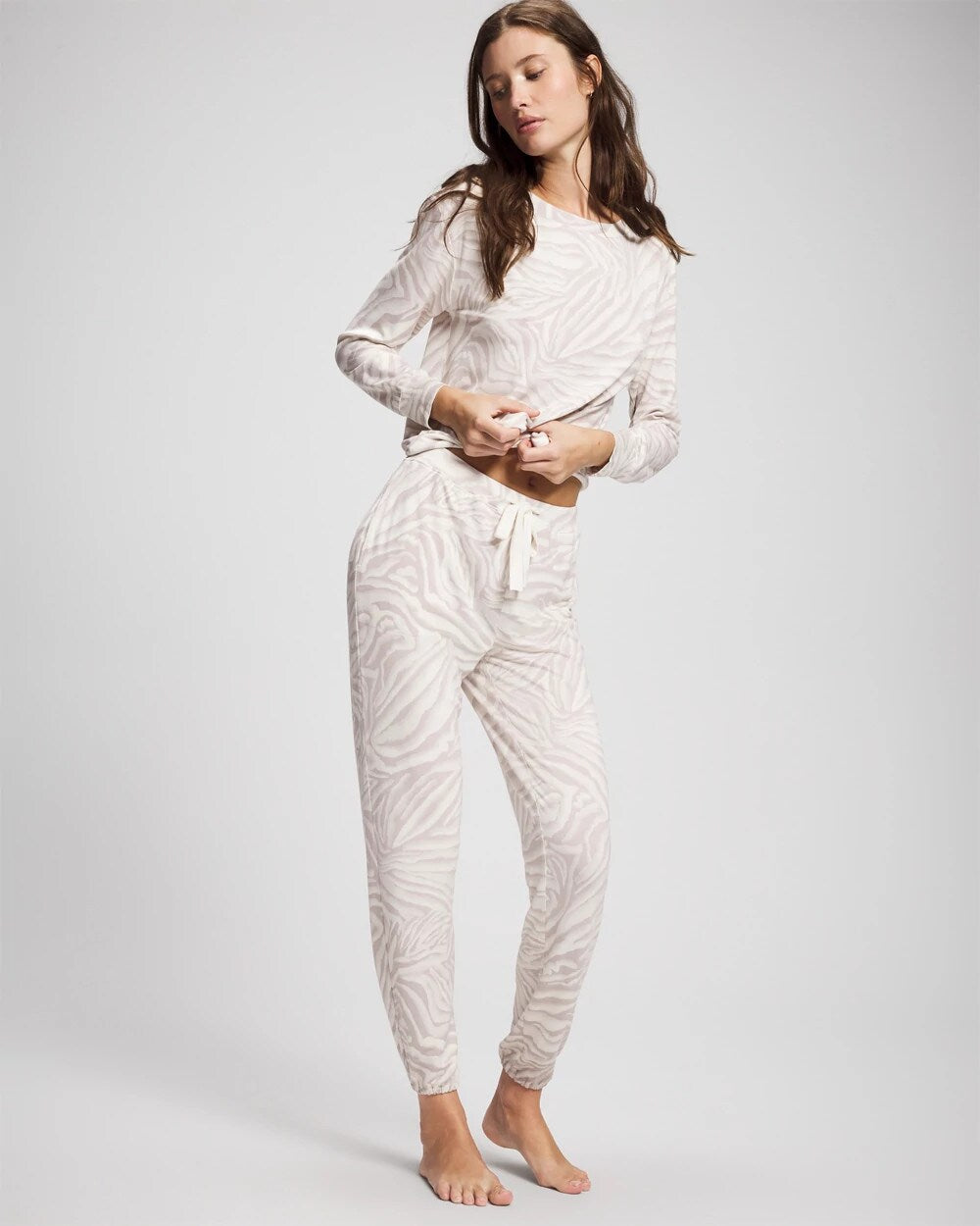 Banded Ankle Pajama Pant - ZEBRA ZEN GRAY GLASS | Soma Women