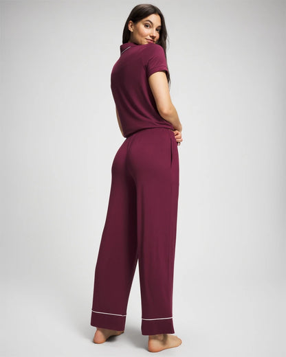 Solid Piped Pajama Pant - VELVET PLUM | Soma Women