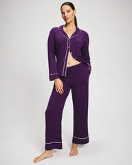 Solid Piped Pajama Pant - BLACKBERRY | Soma Women