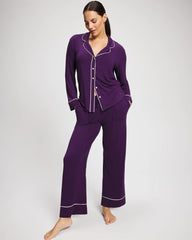 Solid Piped Pajama Pant - BLACKBERRY | Soma Women
