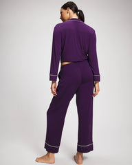 Solid Piped Pajama Pant - BLACKBERRY | Soma Women