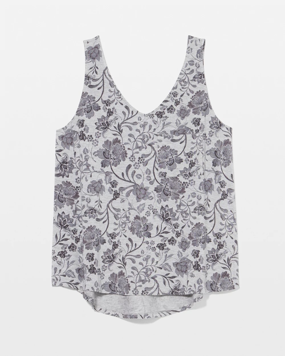 V-Neck Pajama Tank - FLORAL EMBRACE GRAY | Soma Women
