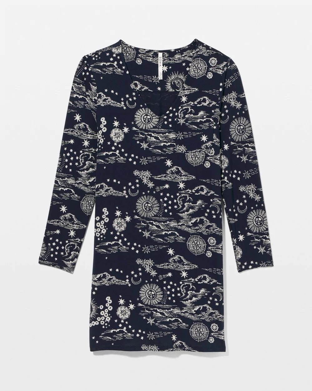 Long-Sleeve Sleepshirt - COSMIC BALLET NAVY | Soma Women