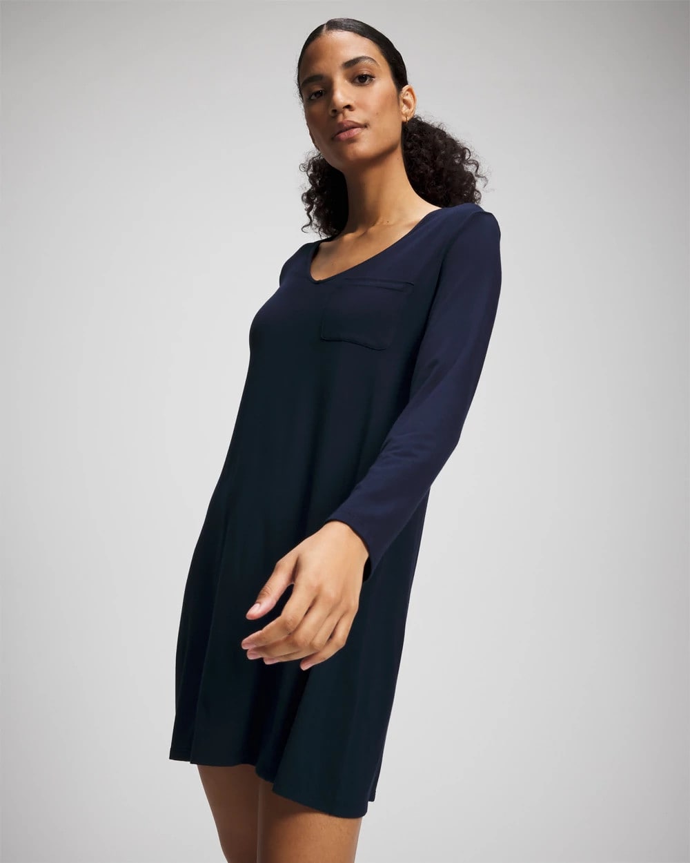 Long-Sleeve Sleepshirt - NIGHTFALL NAVY | Soma Women