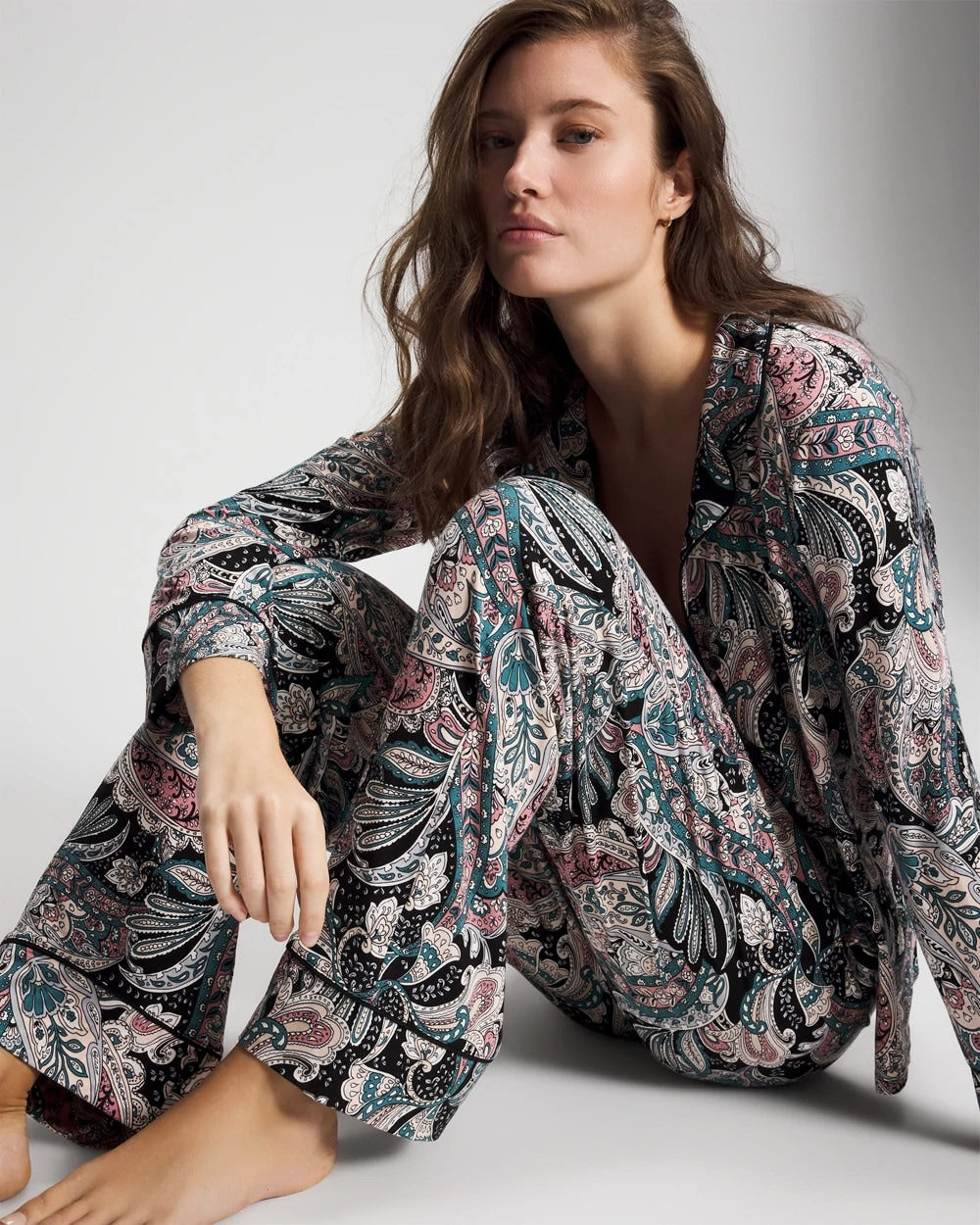 Printed Pajama Pant - REGAL PAISLEY BLACK | Soma Women