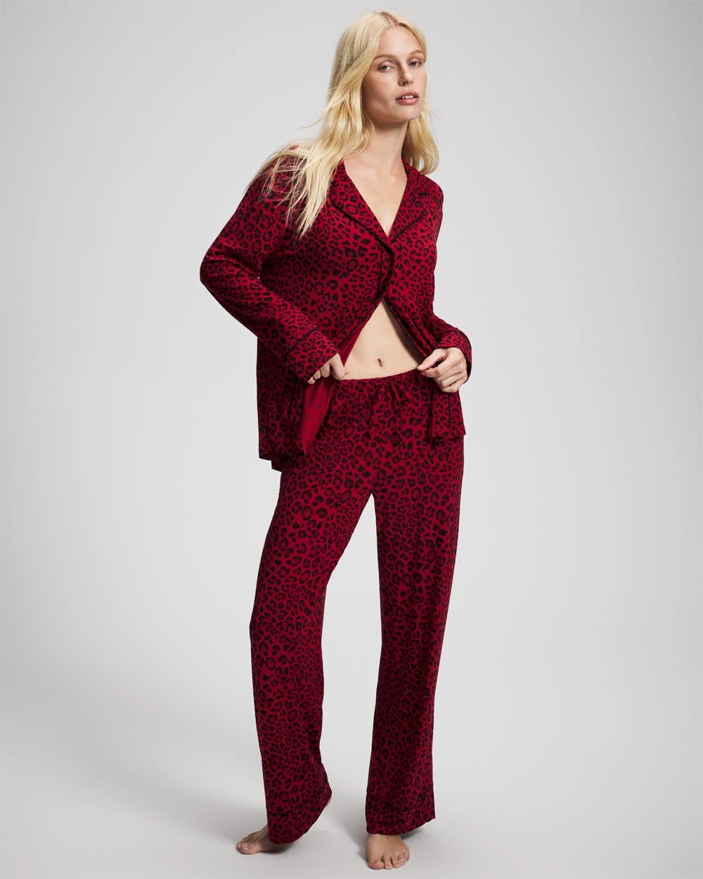 Printed Pajama Pant - FELINE PAINT THE TOWN RED | Soma Women