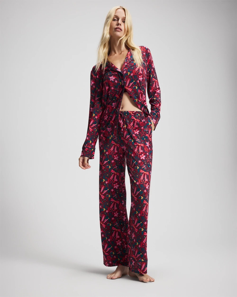 Printed Pajama Pant - HOLLY JOLLY RED VELVET | Soma Women