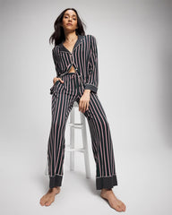 Printed Pajama Pant - MIDNIGHT STRIPE GREEN JOL | Soma Women