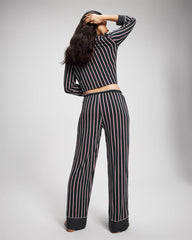 Printed Pajama Pant - MIDNIGHT STRIPE GREEN JOL | Soma Women