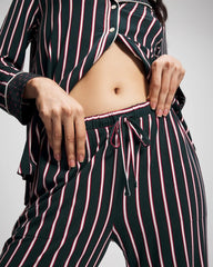 Printed Pajama Pant - MIDNIGHT STRIPE GREEN JOL | Soma Women