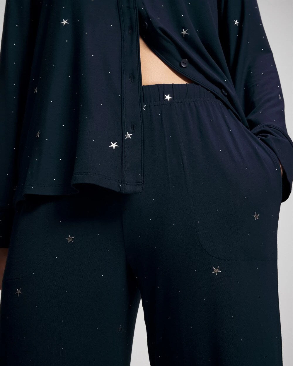 Printed Pajama Pant - SILVER DEW DROP/NAVY | Soma Women