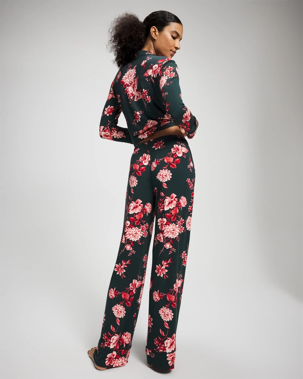 Printed Pajama Pant - COTTAGE FLORAL GREEN | Soma Women