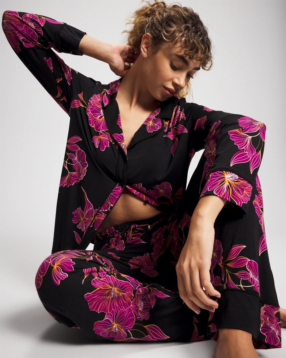 Printed Pajama Pant - GILDED BLOOMS MAGENTA | Soma Women