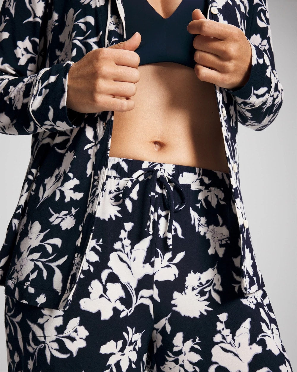 Printed Pajama Pant - SERENITY PETALS NAVY | Soma Women