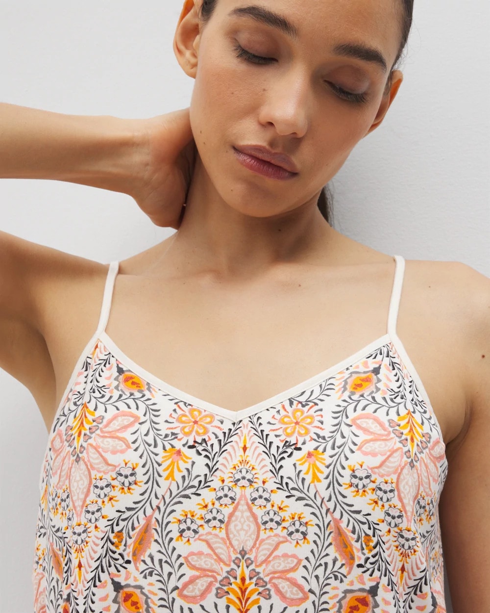 V-Neck Pajama Cami - VINE PAISLEY CHAMPAGNE M | Soma Women